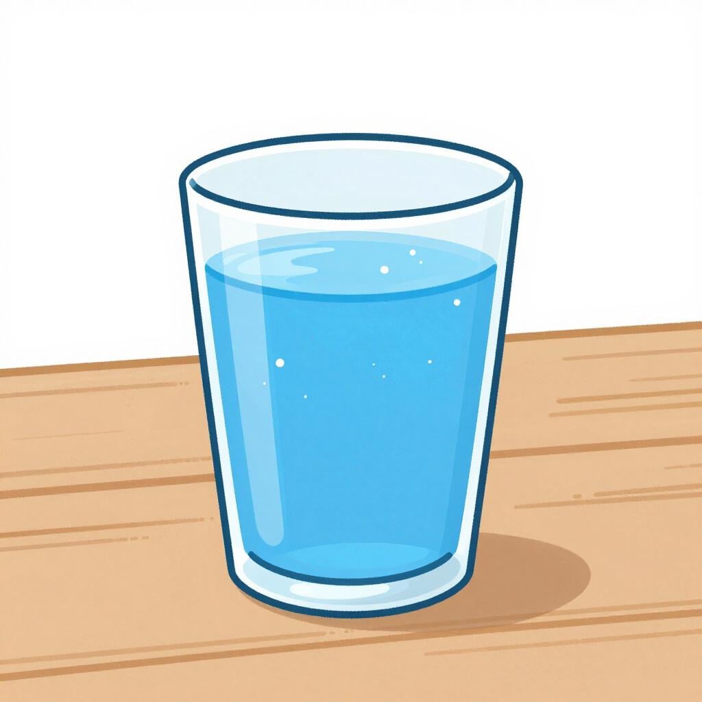 A glass filled with water exactly to the top edge without overflowing.