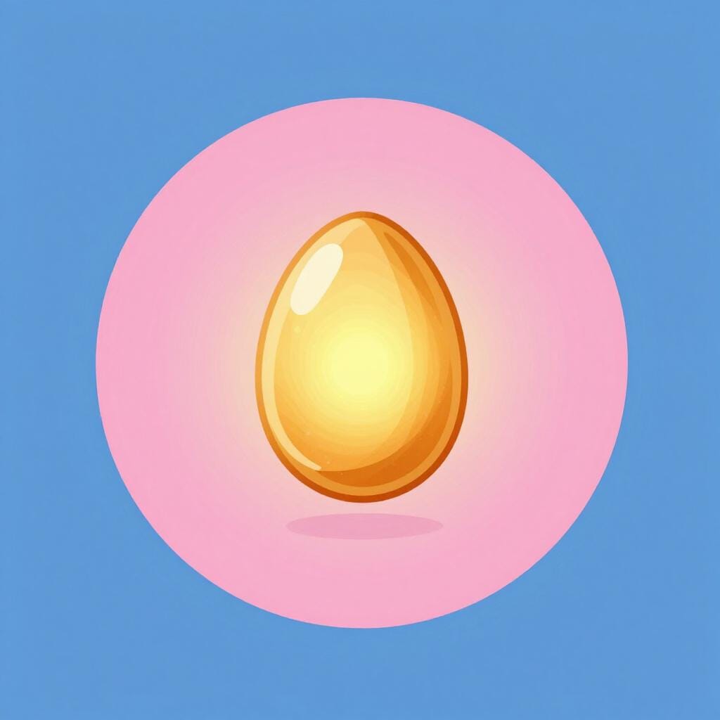 Uma faísca minúscula e brilhante, semelhante a uma semente, dentro de um círculo protetor suave e quente.