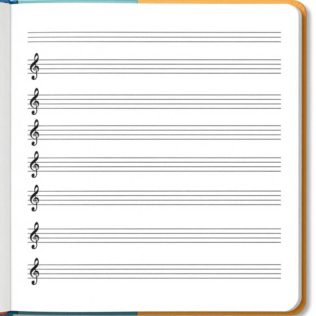 Five parallel horizontal black lines on a clean white background.