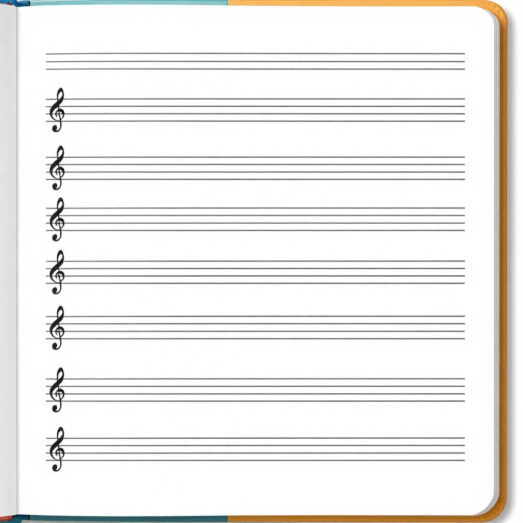 Five parallel horizontal black lines on a clean white background.