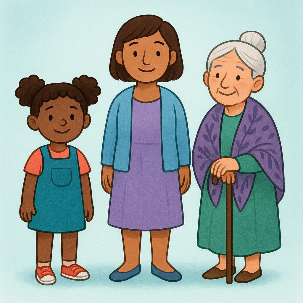 A colorful illustration showing a diverse group of stylized people standing close together, representing collective humanity.