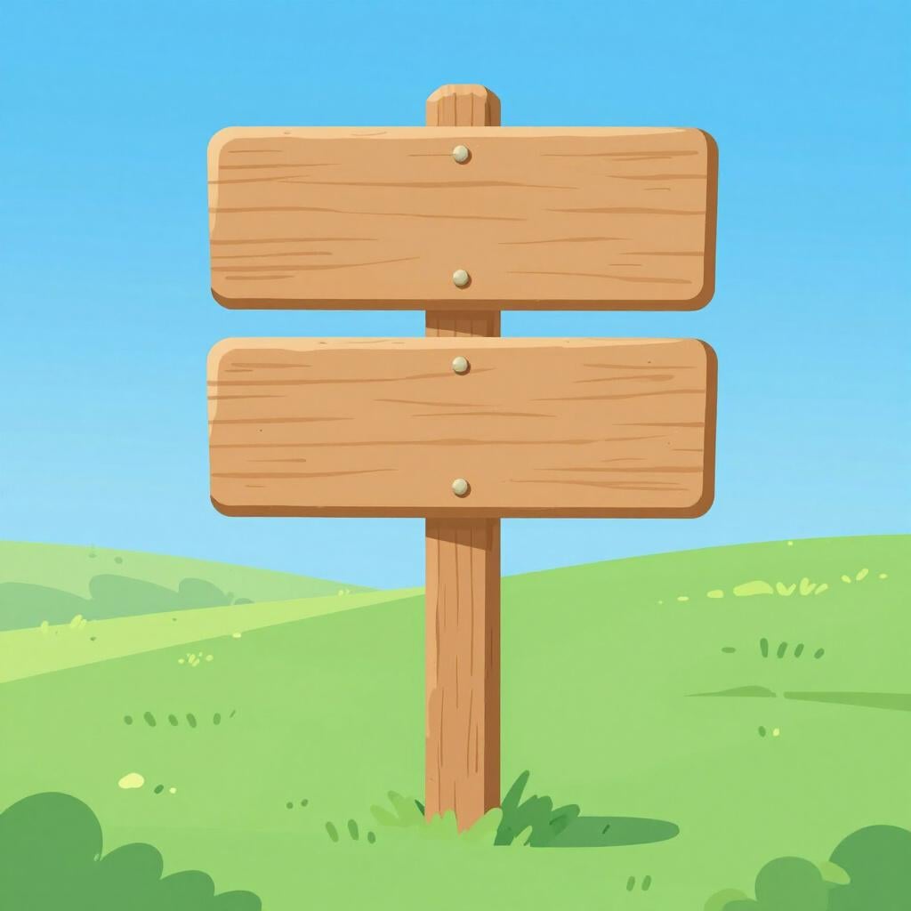 A wooden signpost standing in a grassy field.