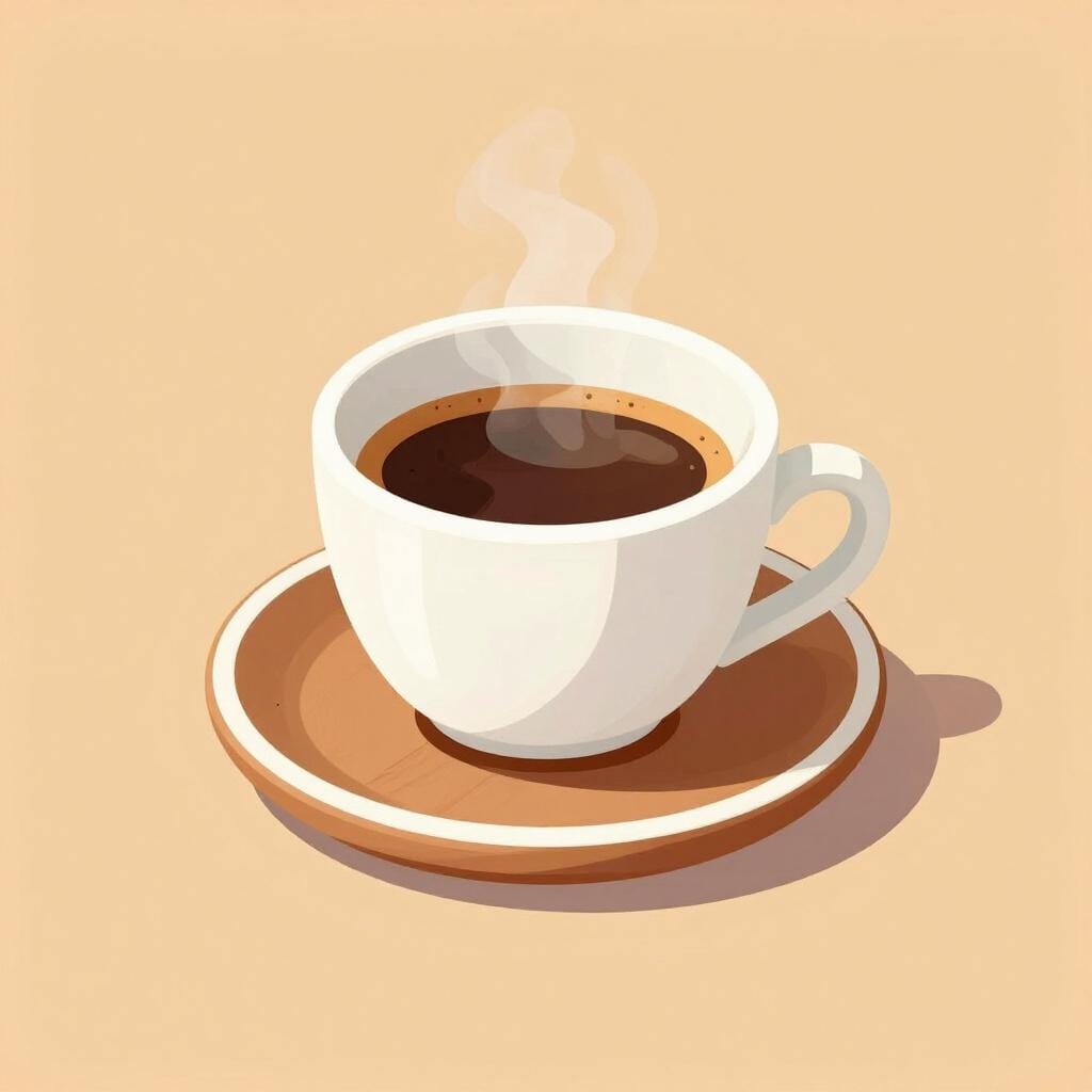 A small white ceramic cup filled with dark concentrated coffee with a rich crema on top.