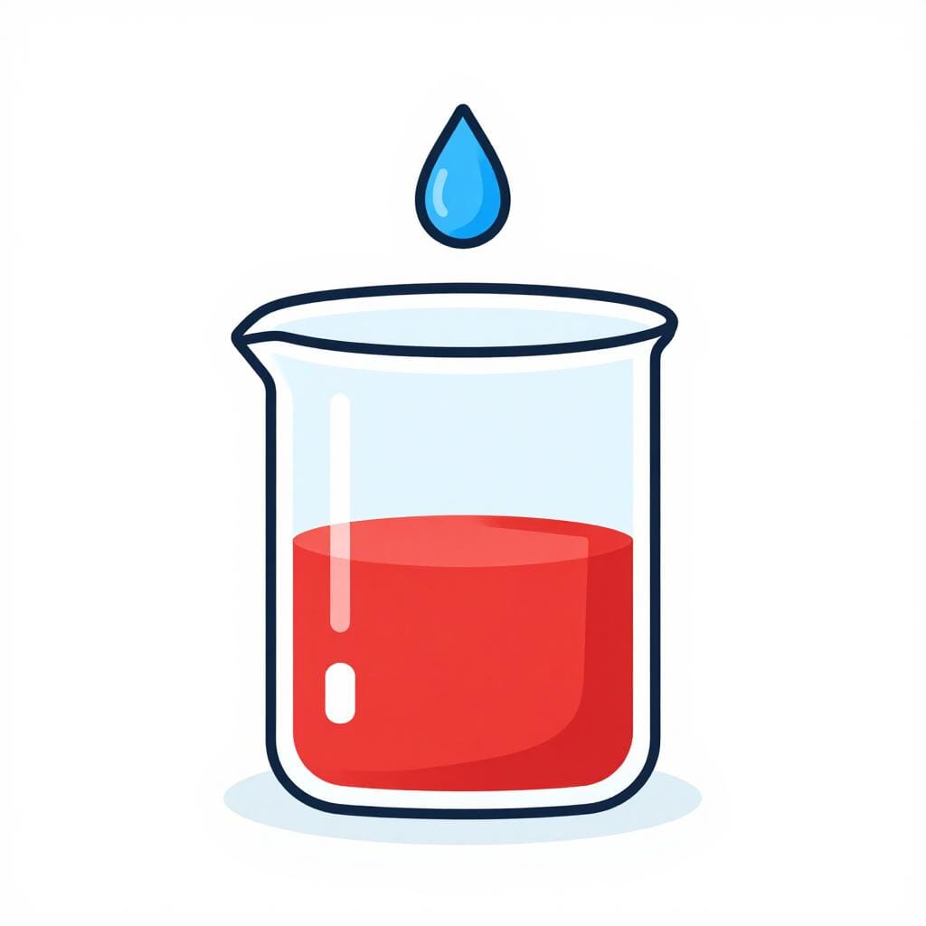 A drop of blue liquid falling into a red liquid, causing it to turn clear and calm.