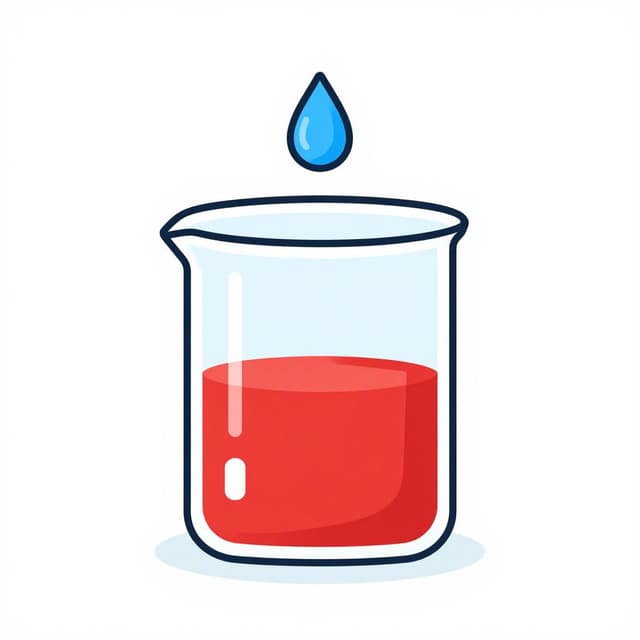 Une goutte de liquide bleu tombant dans un liquide rouge, le rendant clair et calme.