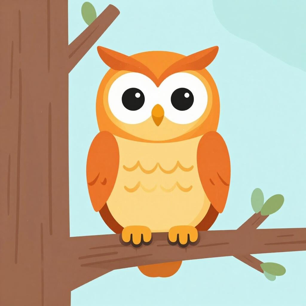 Een wijze uil met een kleine afstudeerpet, zittend op een tak.