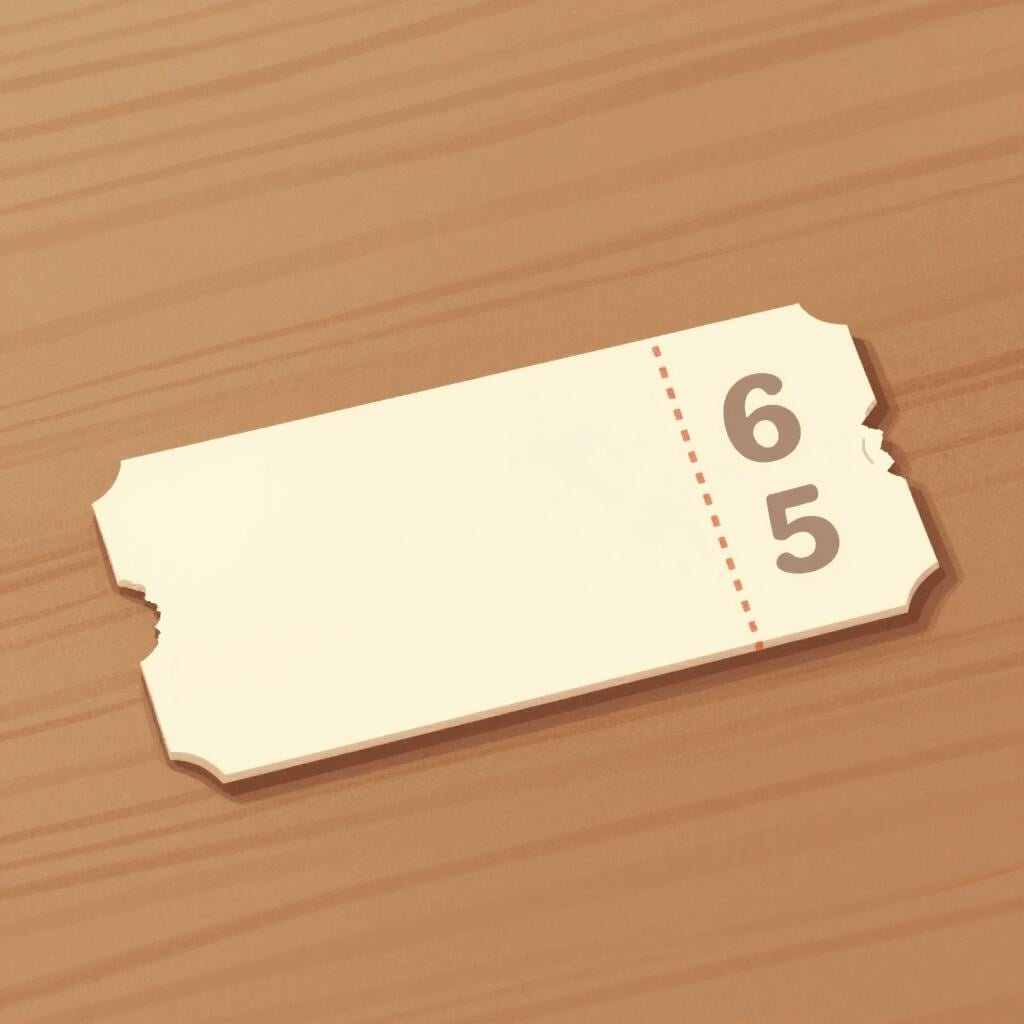 A small rectangular piece of paper torn from a larger ticket.