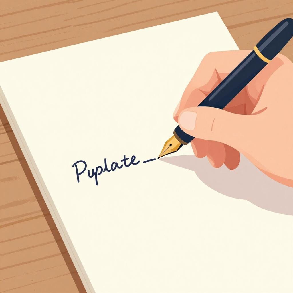 Eine Füllfeder unterschreibt ein formelles Dokument, dem ein neuer Absatz hinzugefügt wird.