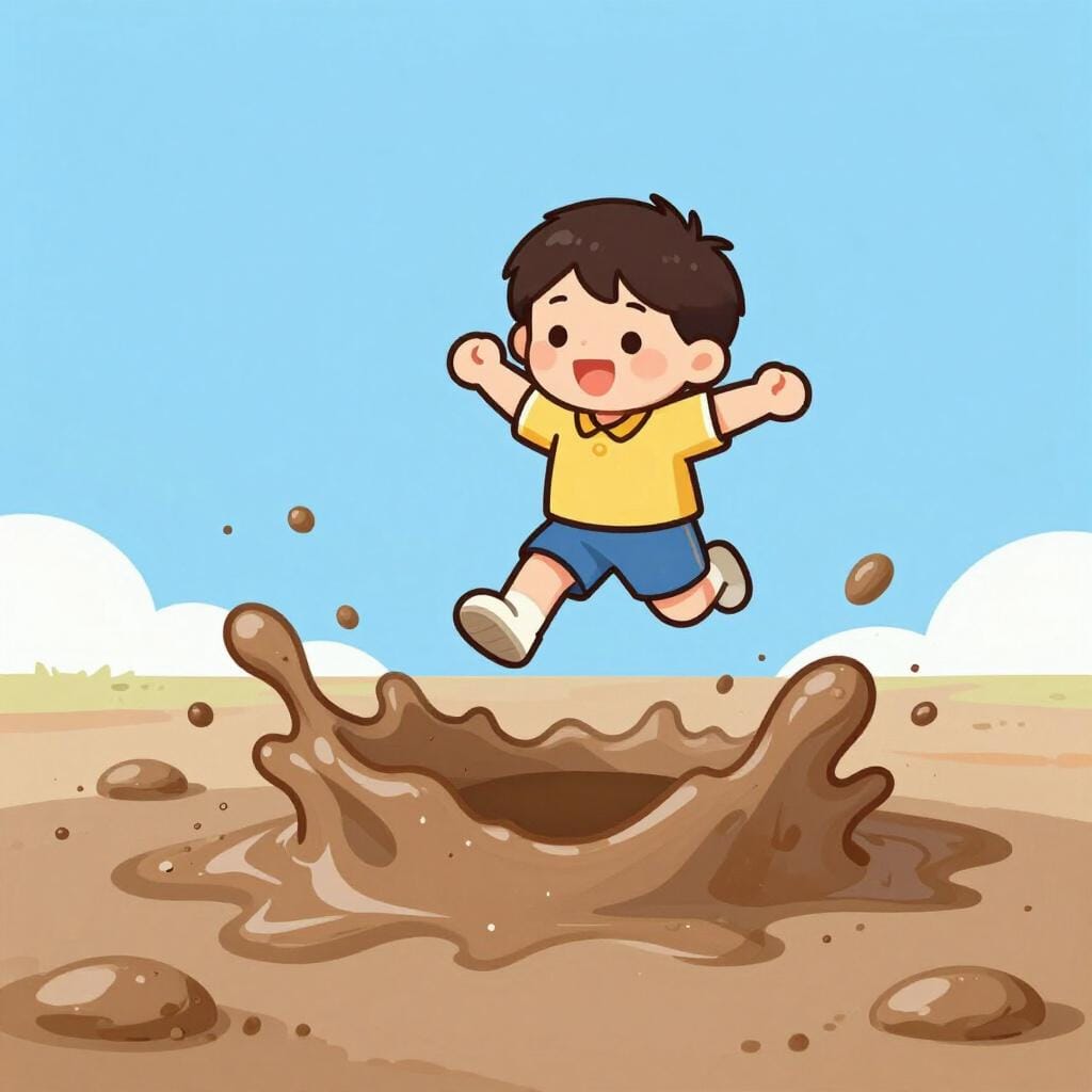 A person about to jump into a deep puddle without checking how deep it is first.