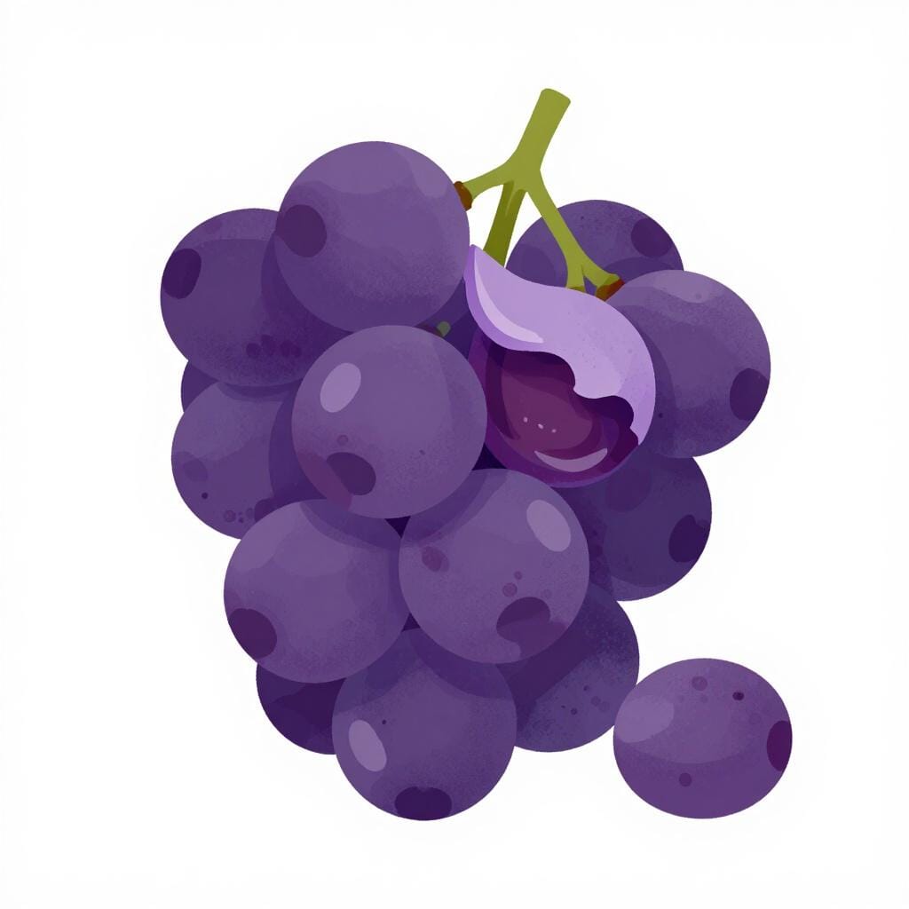 A close-up of a wrinkled grape with a partially peeled skin.