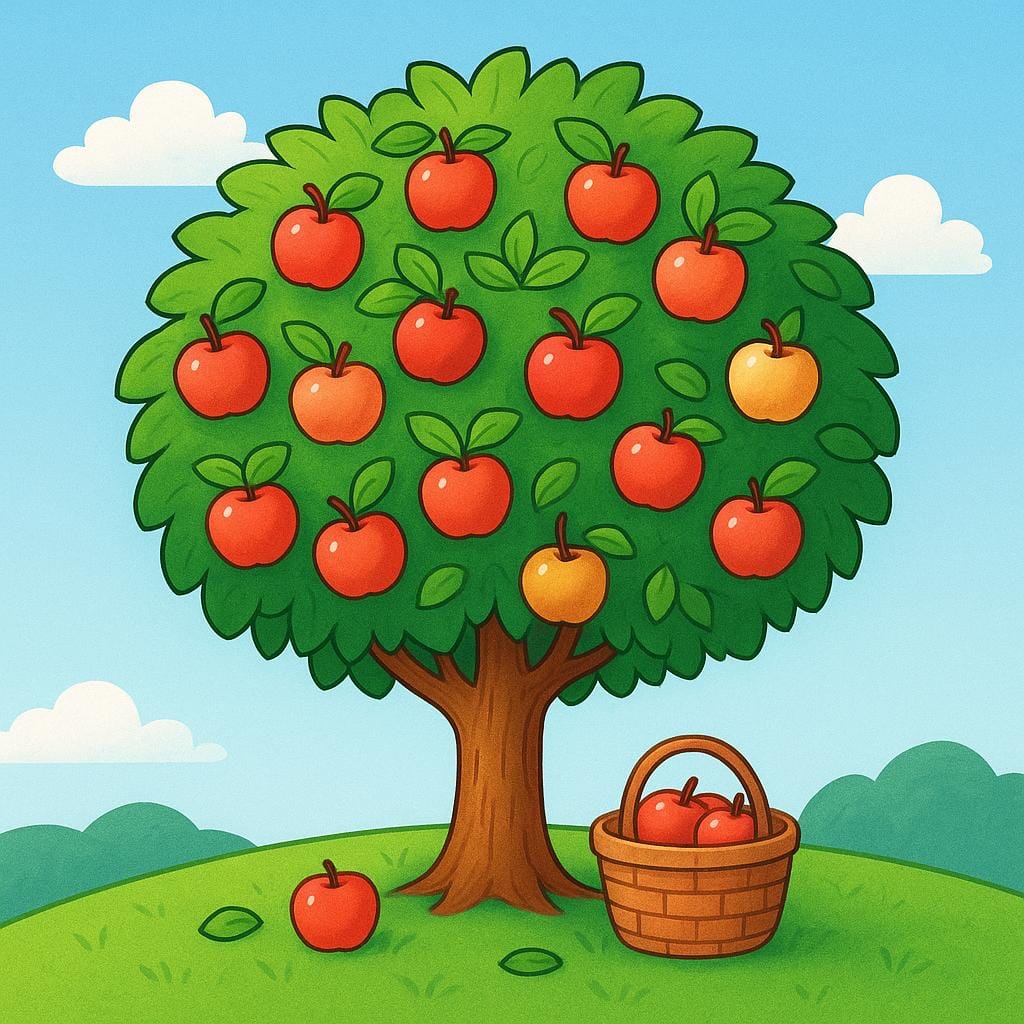 A large, healthy fruit tree heavily laden with ripe, colorful apples, symbolizing the capacity to create or generate output.