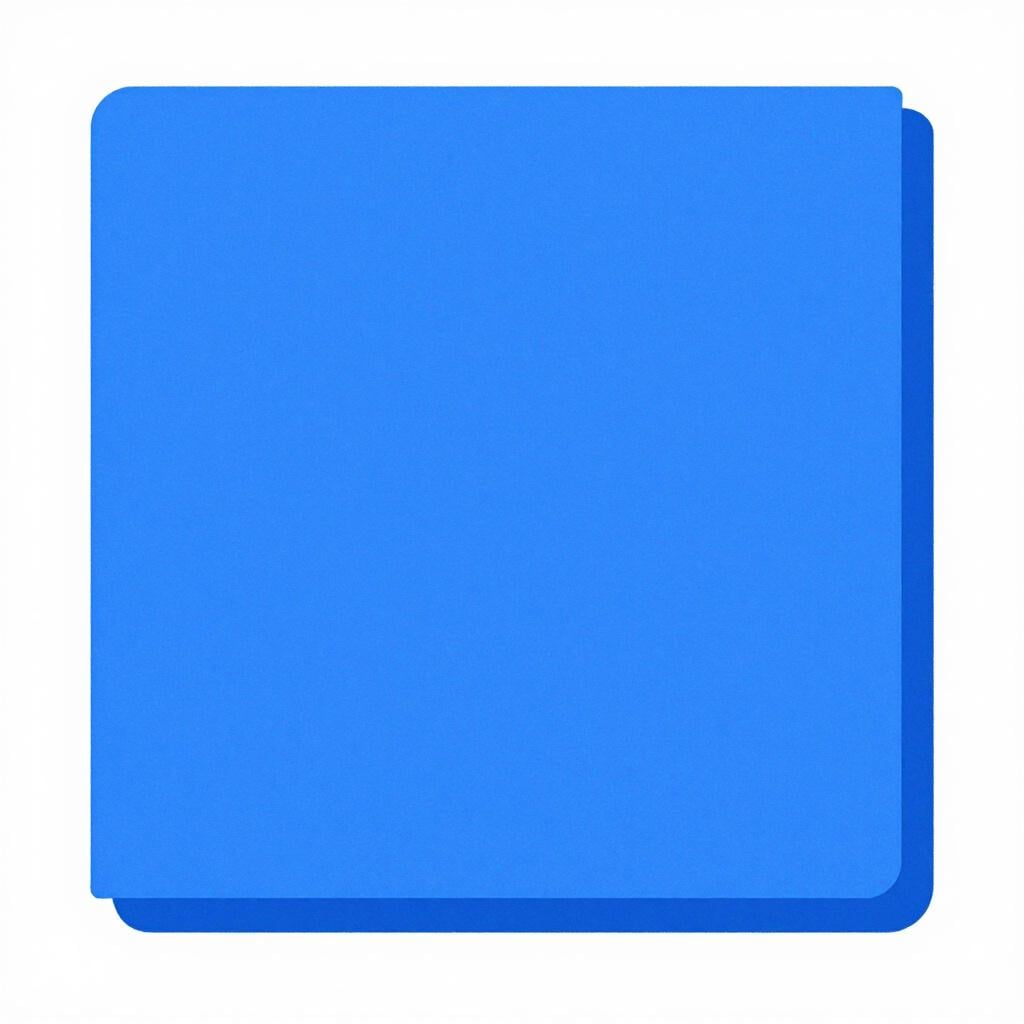 A bright blue square tile sitting on a white surface.