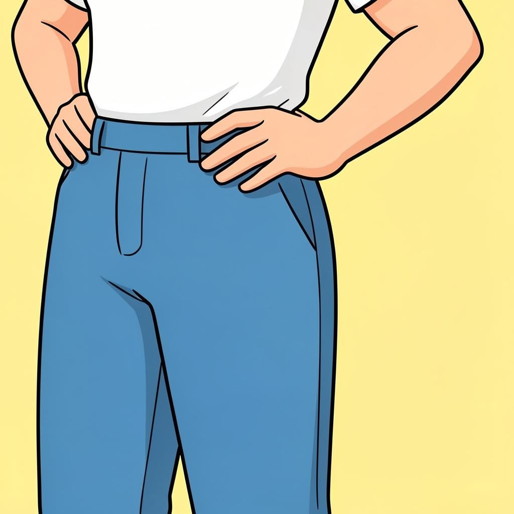 A colorful illustration of a person standing with their hands on their hips.