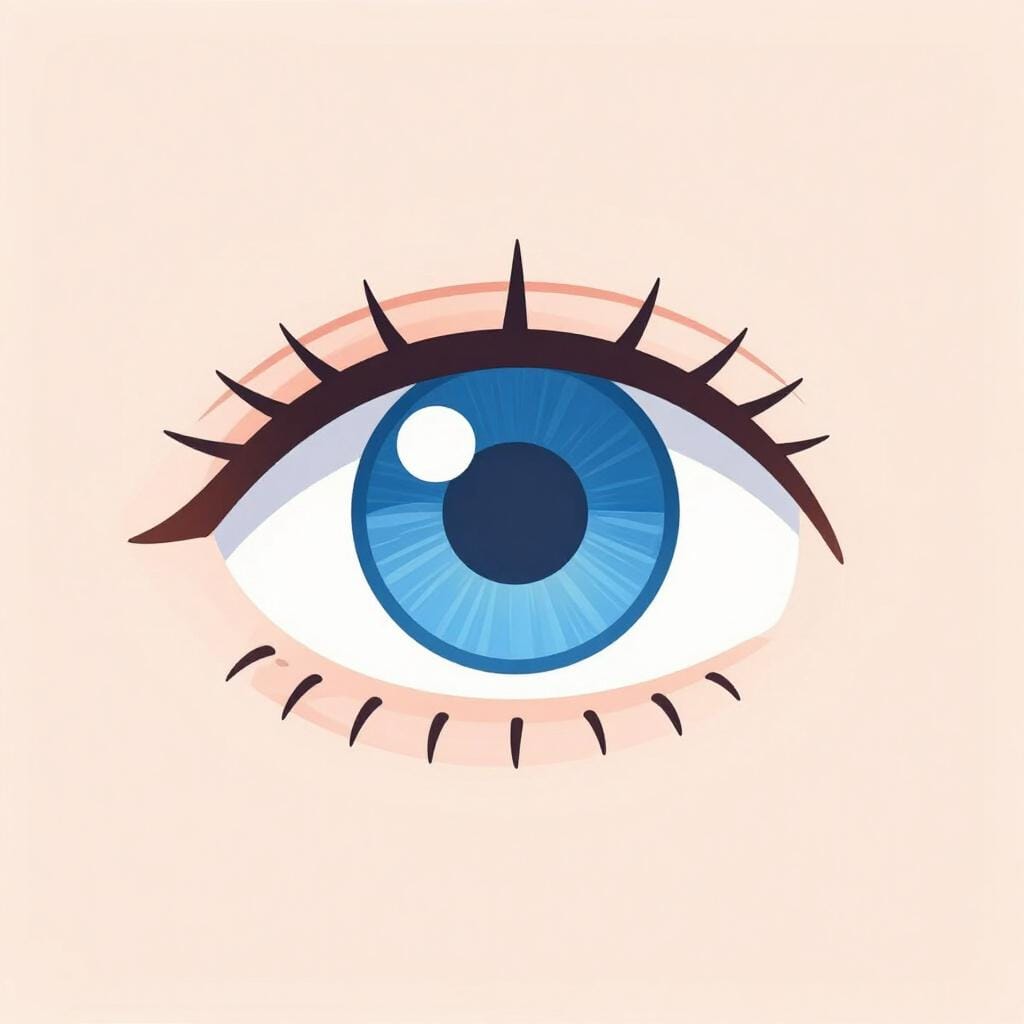 A close-up of a bright, clear blue human eye.