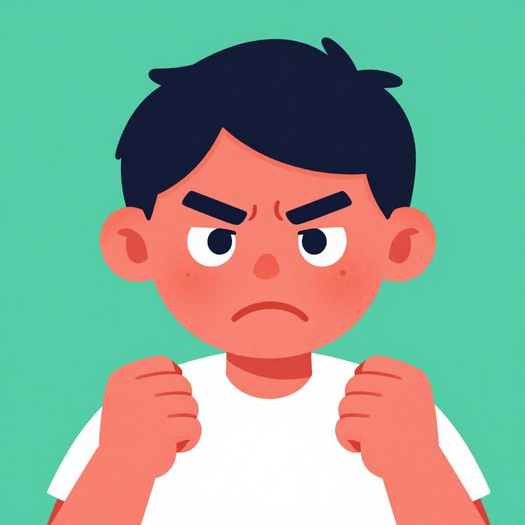 Une personne au visage rouge avec de la vapeur sortant des oreilles, l'air frustrée.