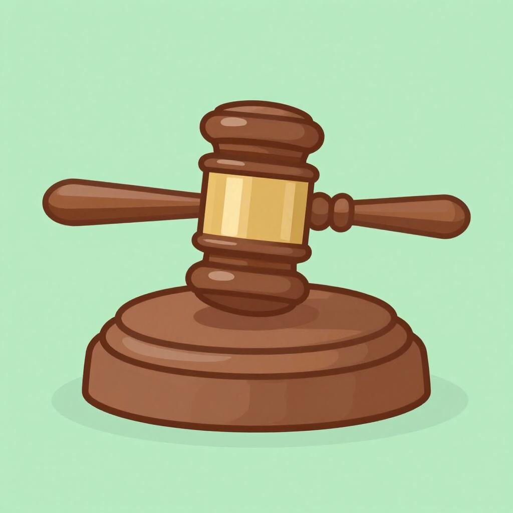 A wooden gavel resting on a solid block.