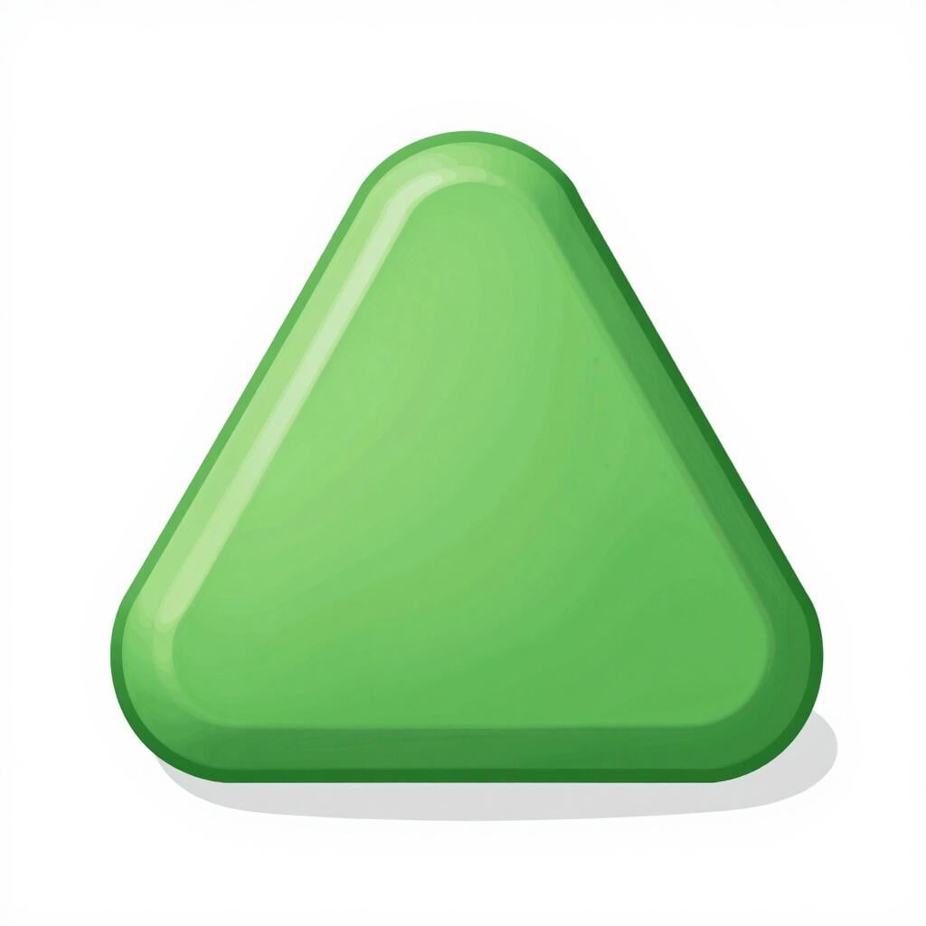 A simple green play button icon on a clean white background.