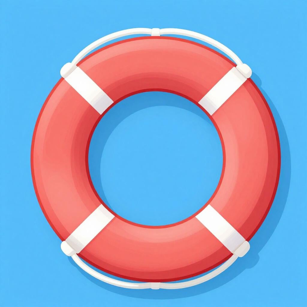 Une bouée de sauvetage rouge vif flottant sur une eau calme.