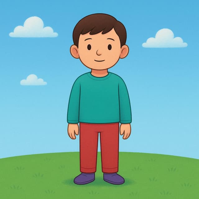 A character standing firmly and perfectly still on a small, flat green hill, emphasizing remaining in a stable condition.