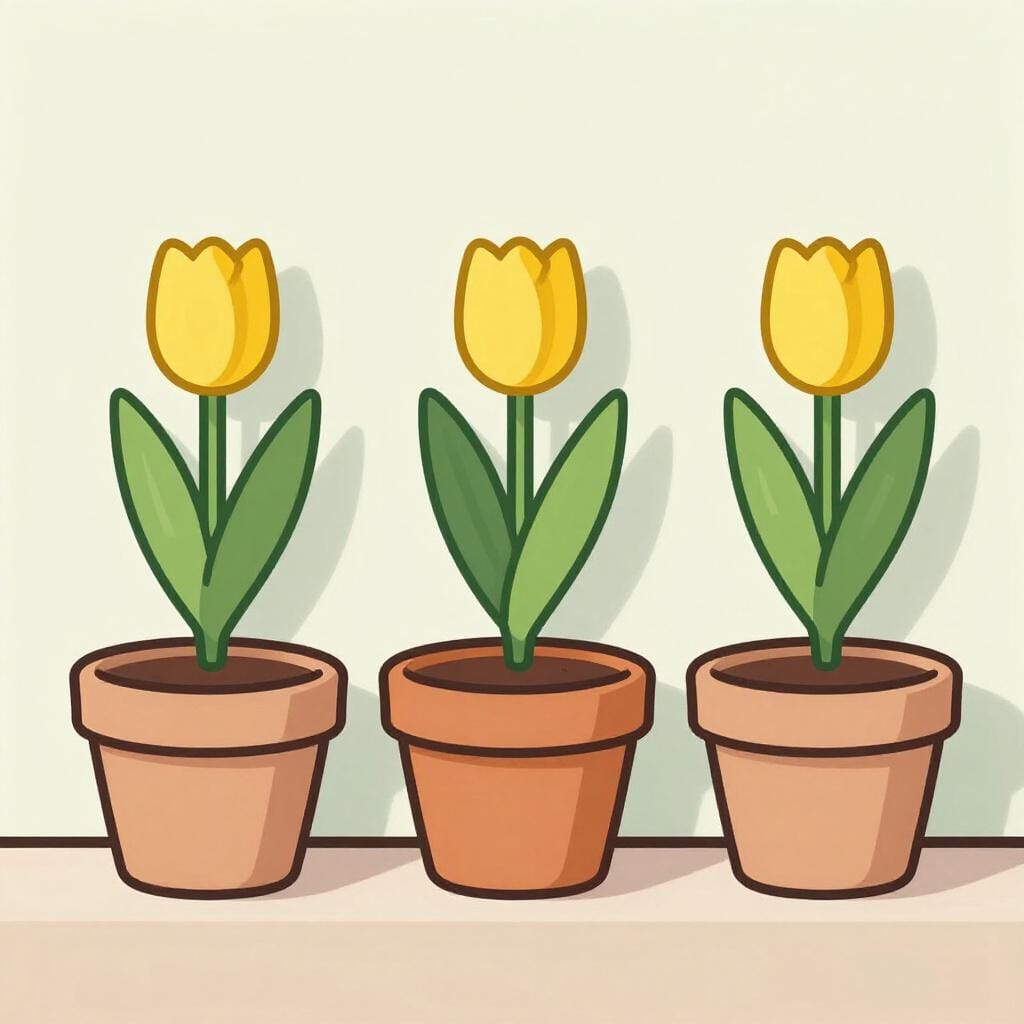 日当たりの良い庭に整然と並べられた植木鉢。