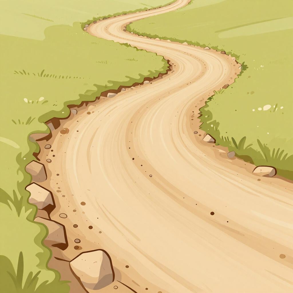 A bumpy and jagged dirt path with varying heights and sharp dips.