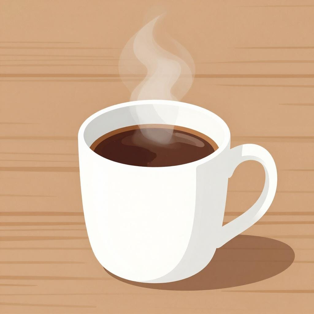 Une tasse en céramique fumante remplie de café noir et riche sur une table en bois rustique.