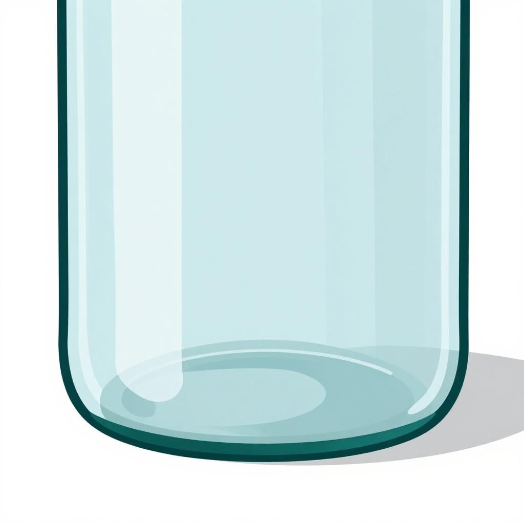 A simple illustration of the round base of a glass bottle.