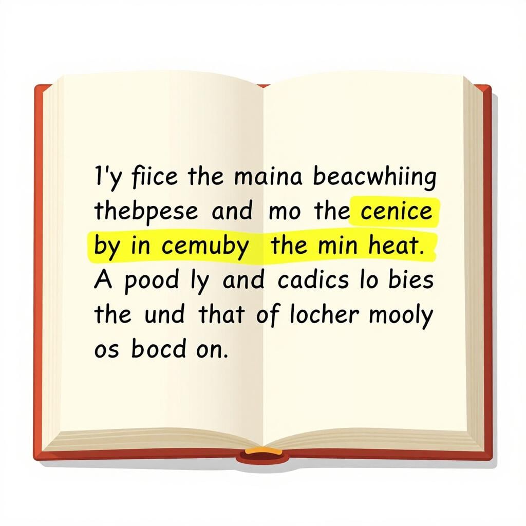 Un chapitre ou une partie d'un gros livre ouvert, mis en évidence.