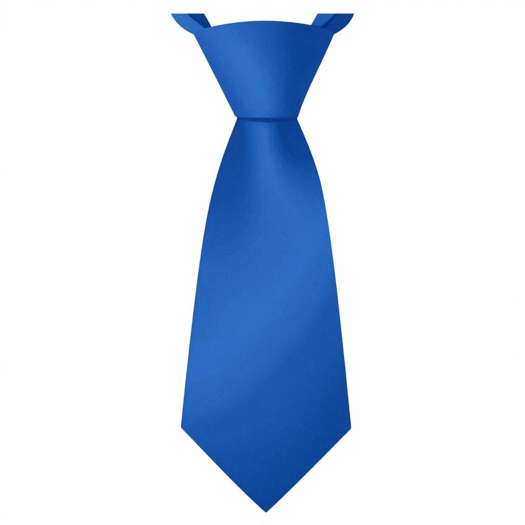 A simple blue tie on a white background.