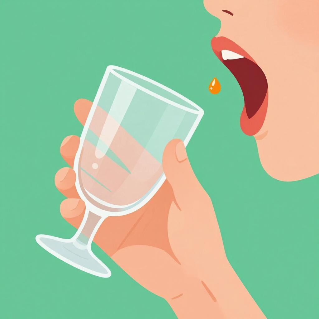 A person tilting a glass back to drink the very last drop of orange juice.