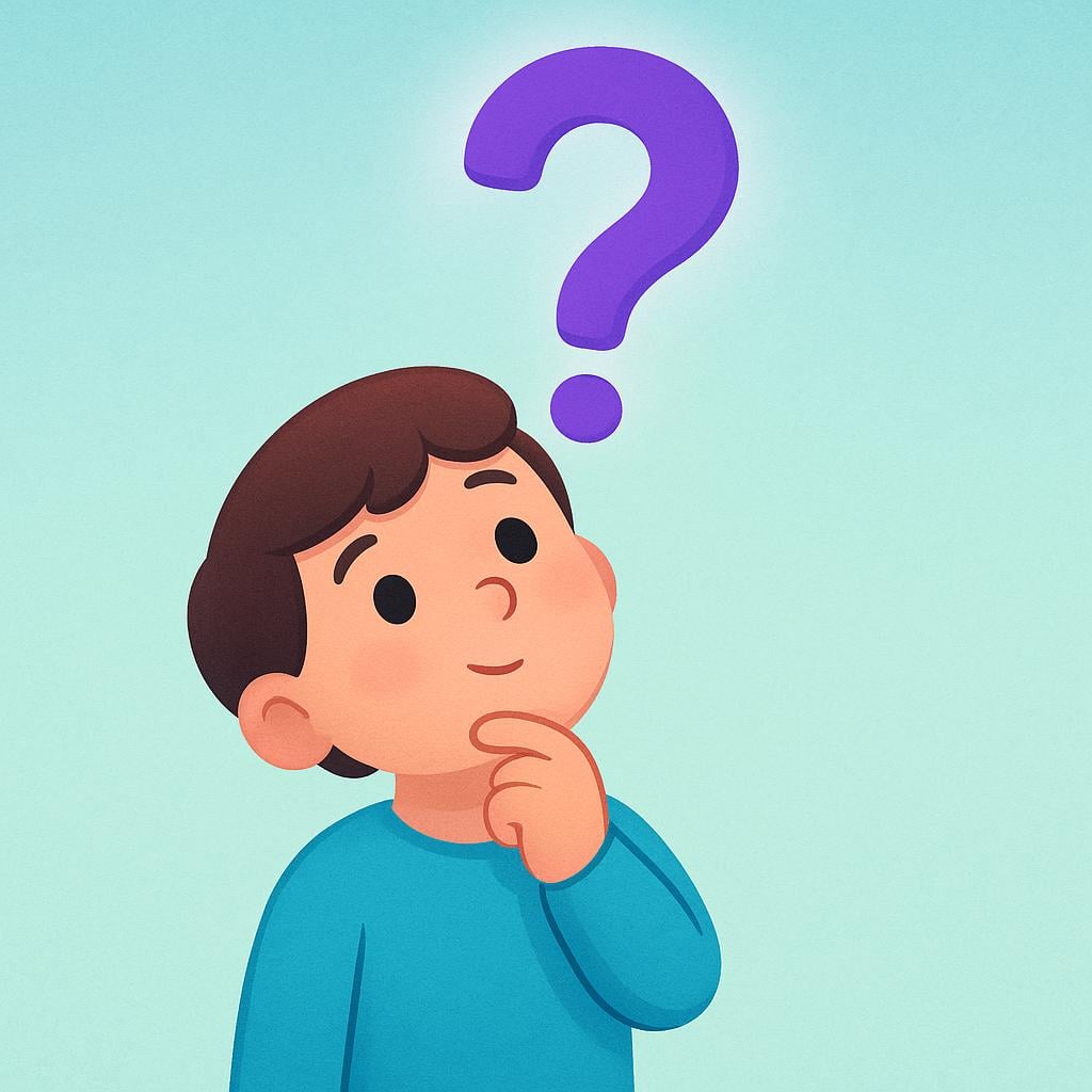 A colorful illustration of a confused-looking character with a large question mark floating above their head, indicating they are trying to understand what is meant.
