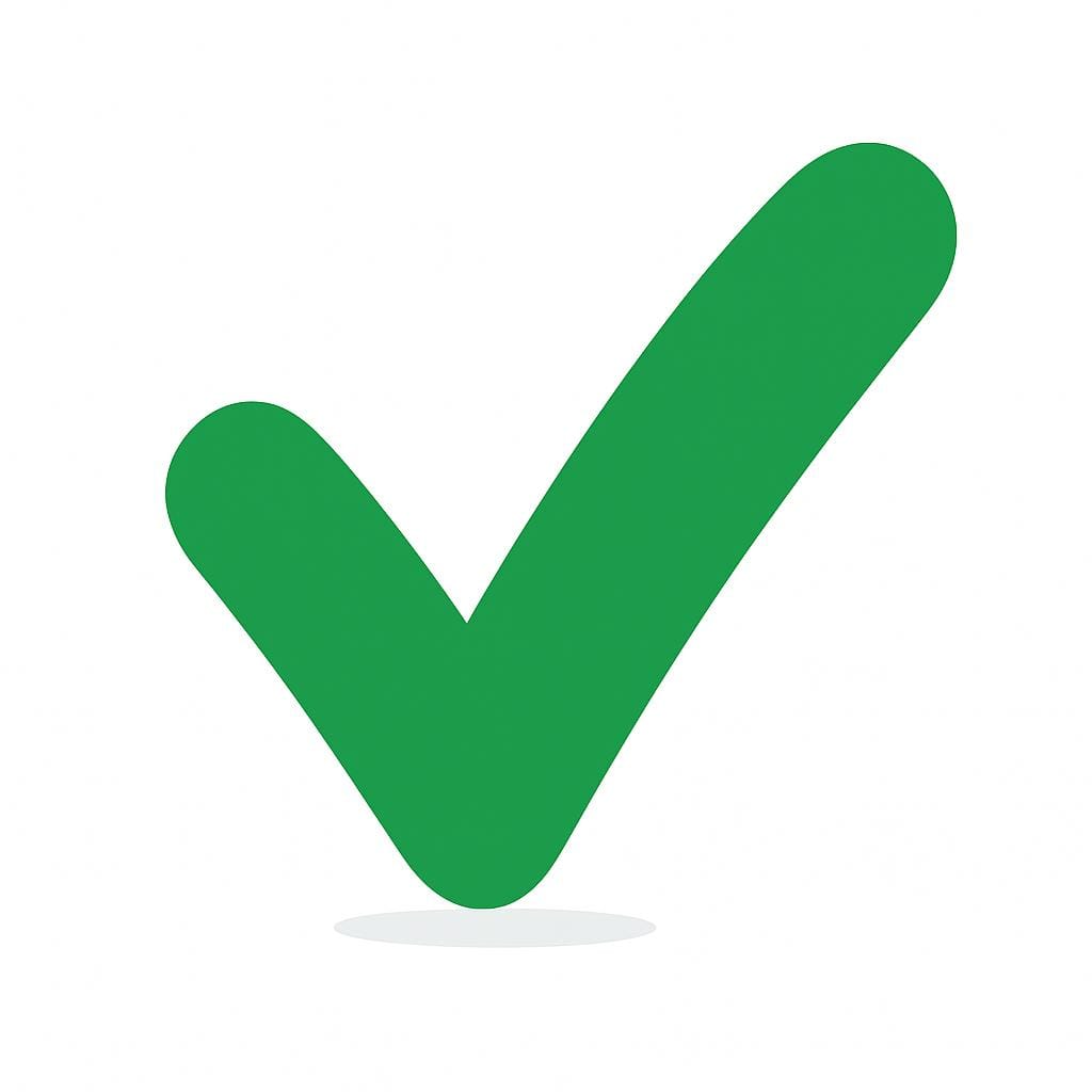 A thick, bold green checkmark placed squarely inside a target circle, symbolizing certainty and definiteness.