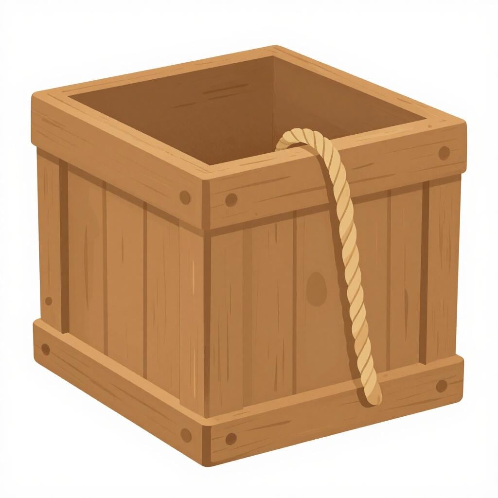A strong rope pulling a heavy wooden crate across a floor.