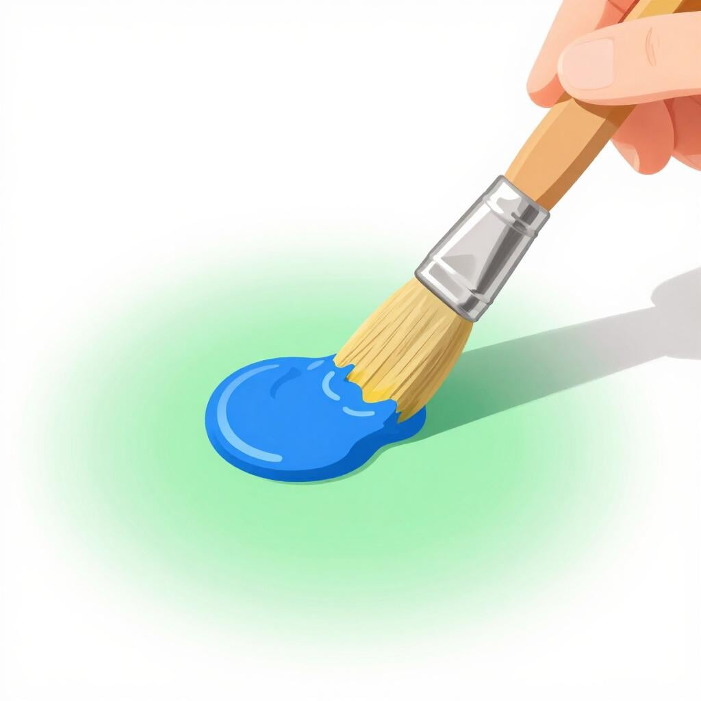 Two colors of paint being softly swirled together with a brush.