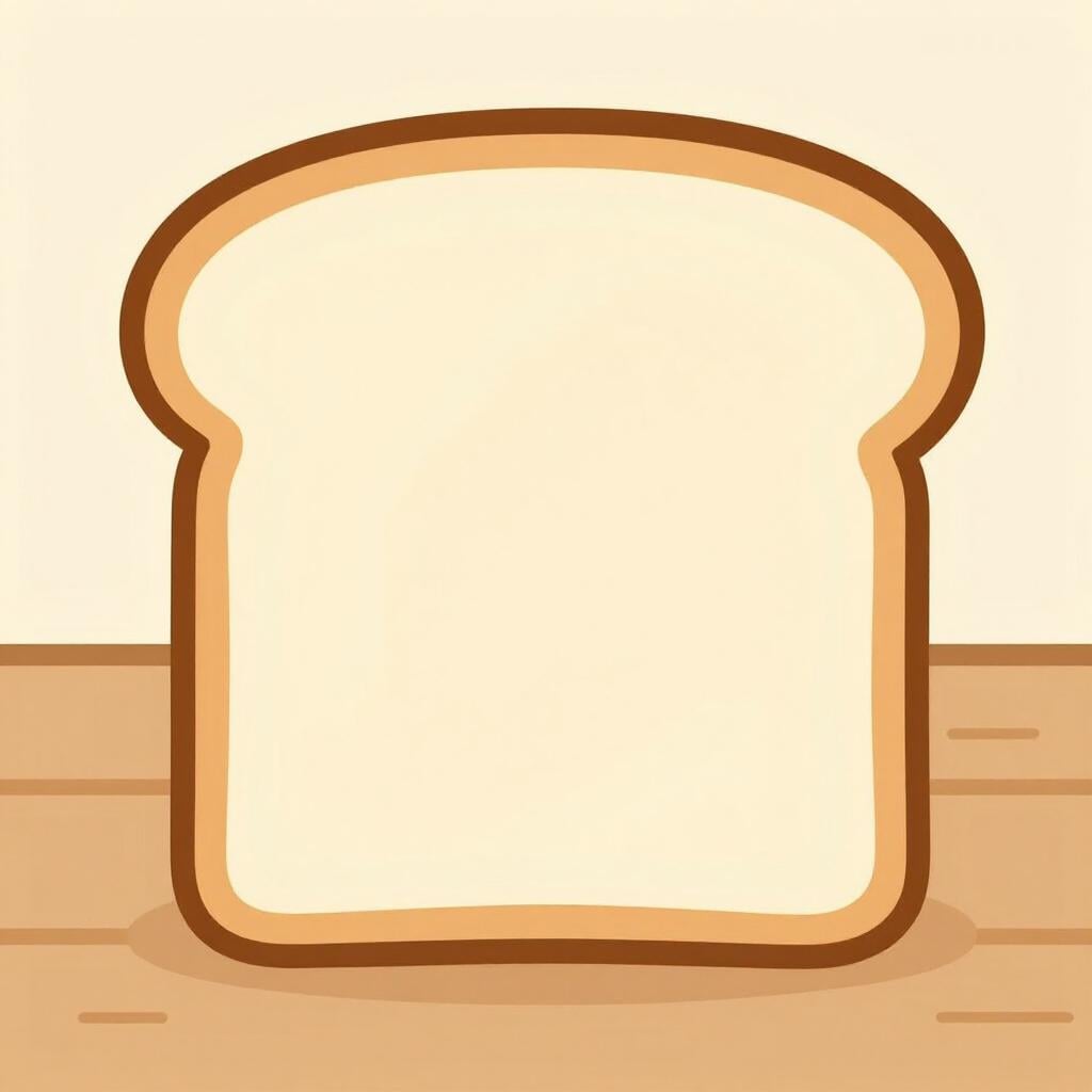 Une tranche de pain épaisse et colorée de style livre d'histoires à côté d'une tranche fine.