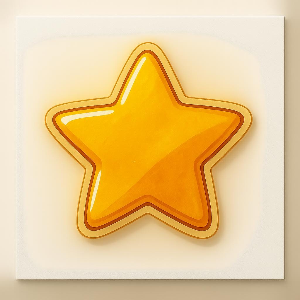 A bright gold star sticker placed prominently on a sheet of school paper, symbolizing a high academic grade.