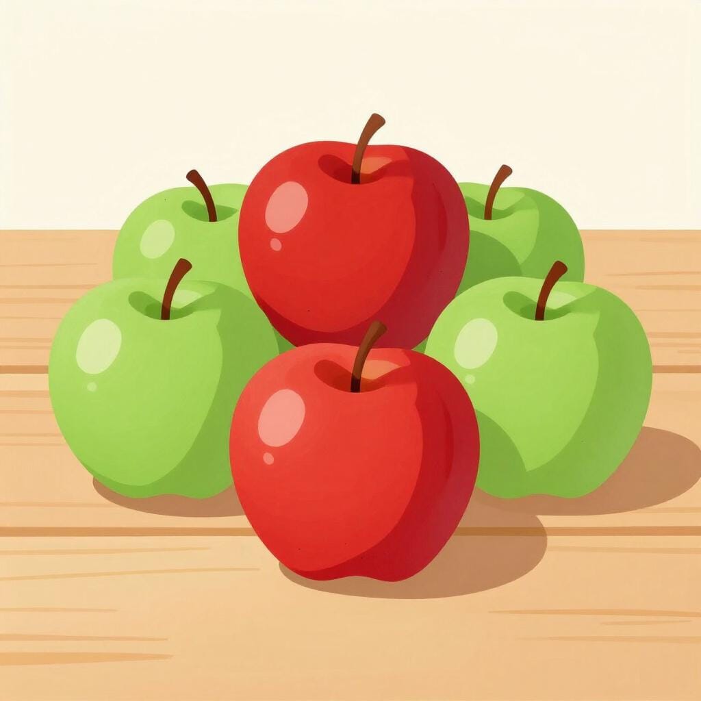 A single red apple sitting in the middle of a group of green apples.