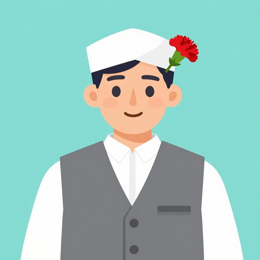 ベストやフラットキャップなど、19世紀の伝統的なマドリードの服装をした男性。