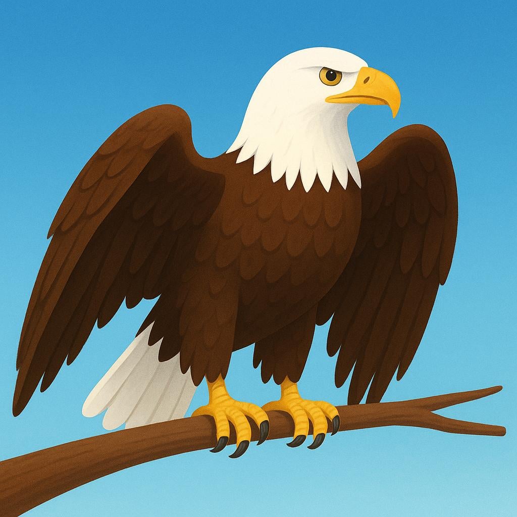 A majestic bald eagle perched on a branch, symbolizing U.S. governance and culture.