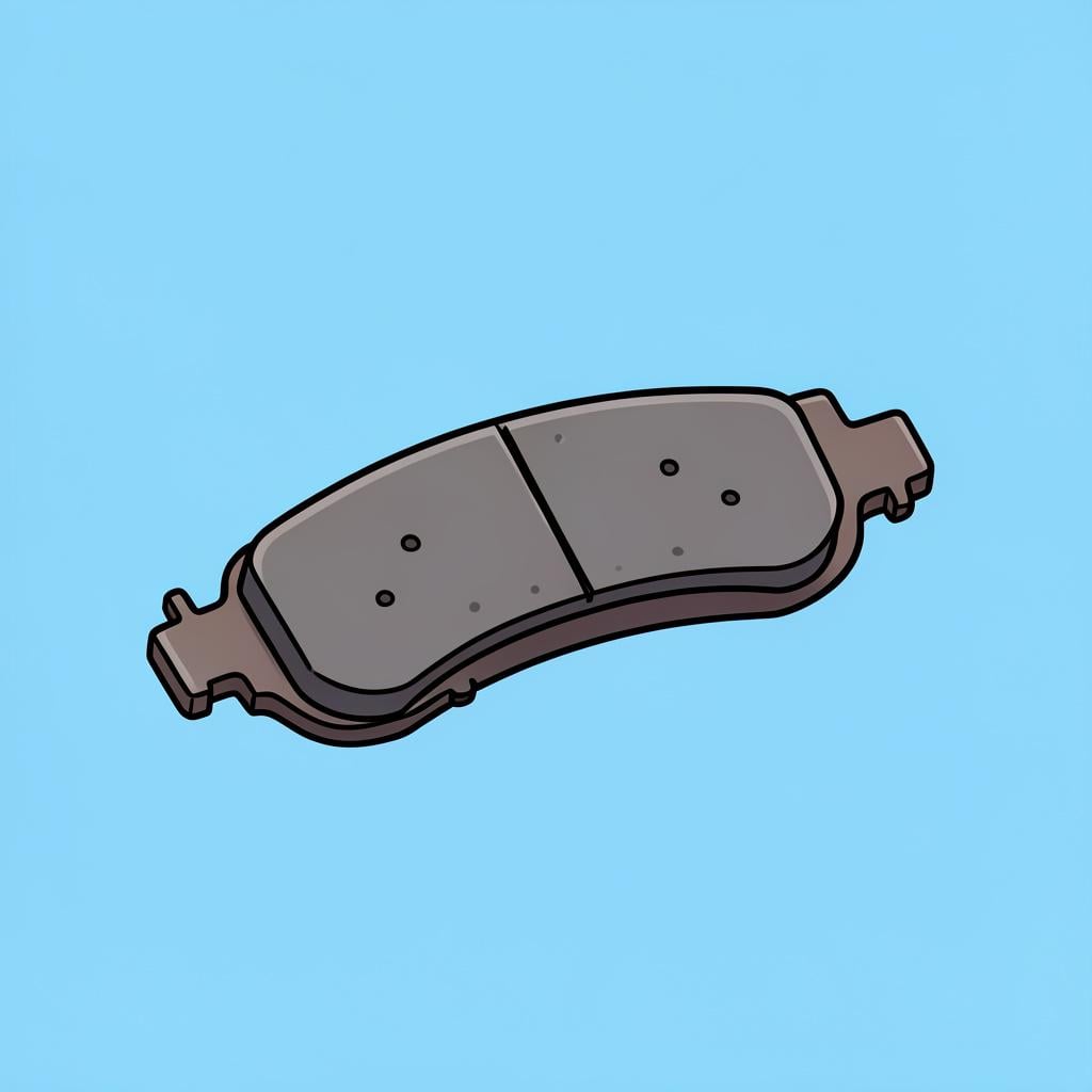 A single automotive brake pad showing the friction material and metal backing.