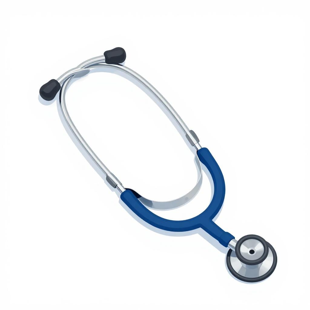 A doctor's stethoscope resting on a clean, white surface.