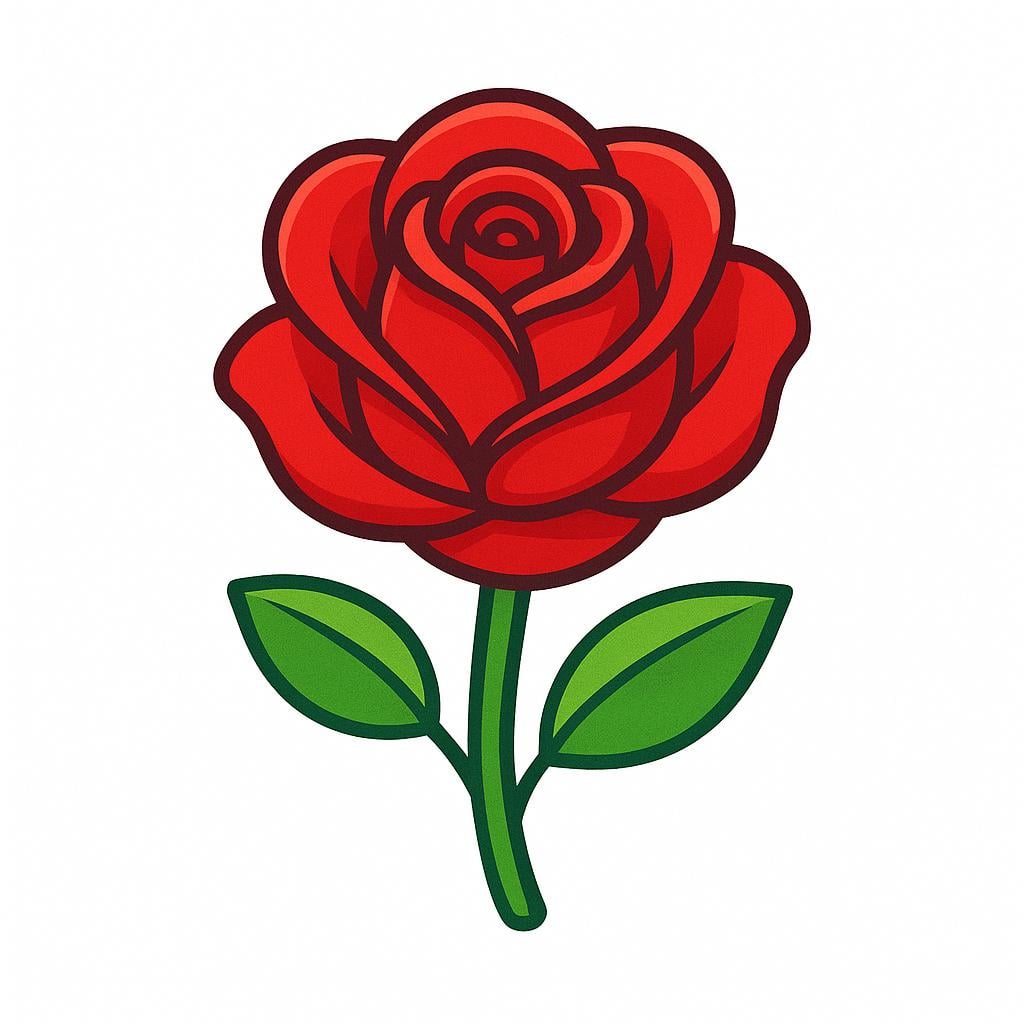A single, perfectly formed vibrant red rose centered on a white background, symbolizing the quality of beauty.