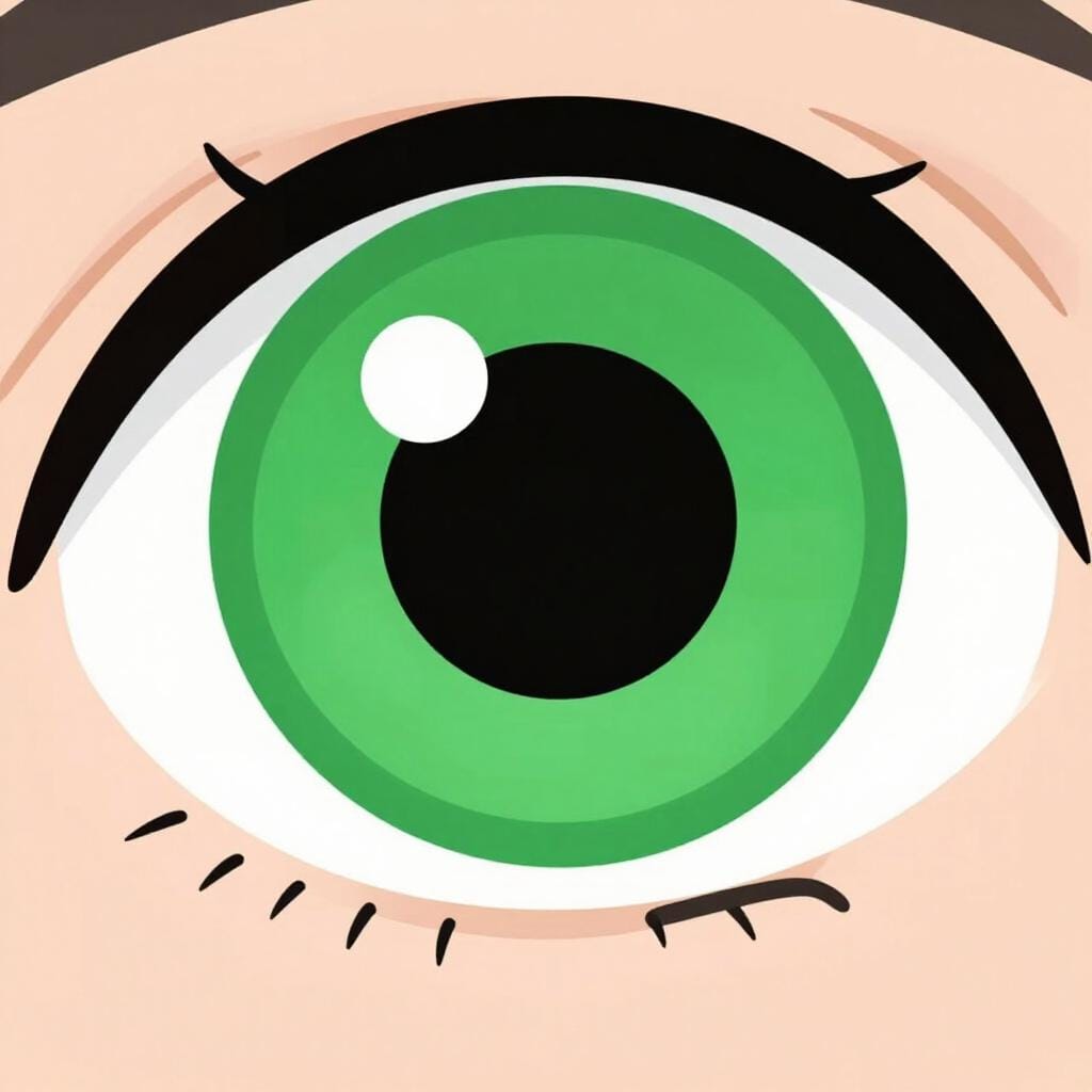 Une illustration en gros plan d'un œil humain se concentrant sur l'ouverture circulaire sombre au centre.