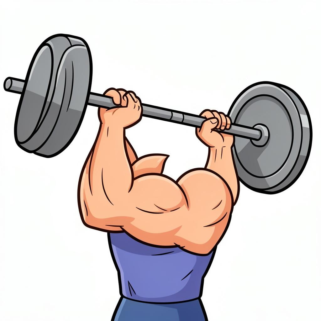 A strong person with visible arm muscles lifting a heavy weight.