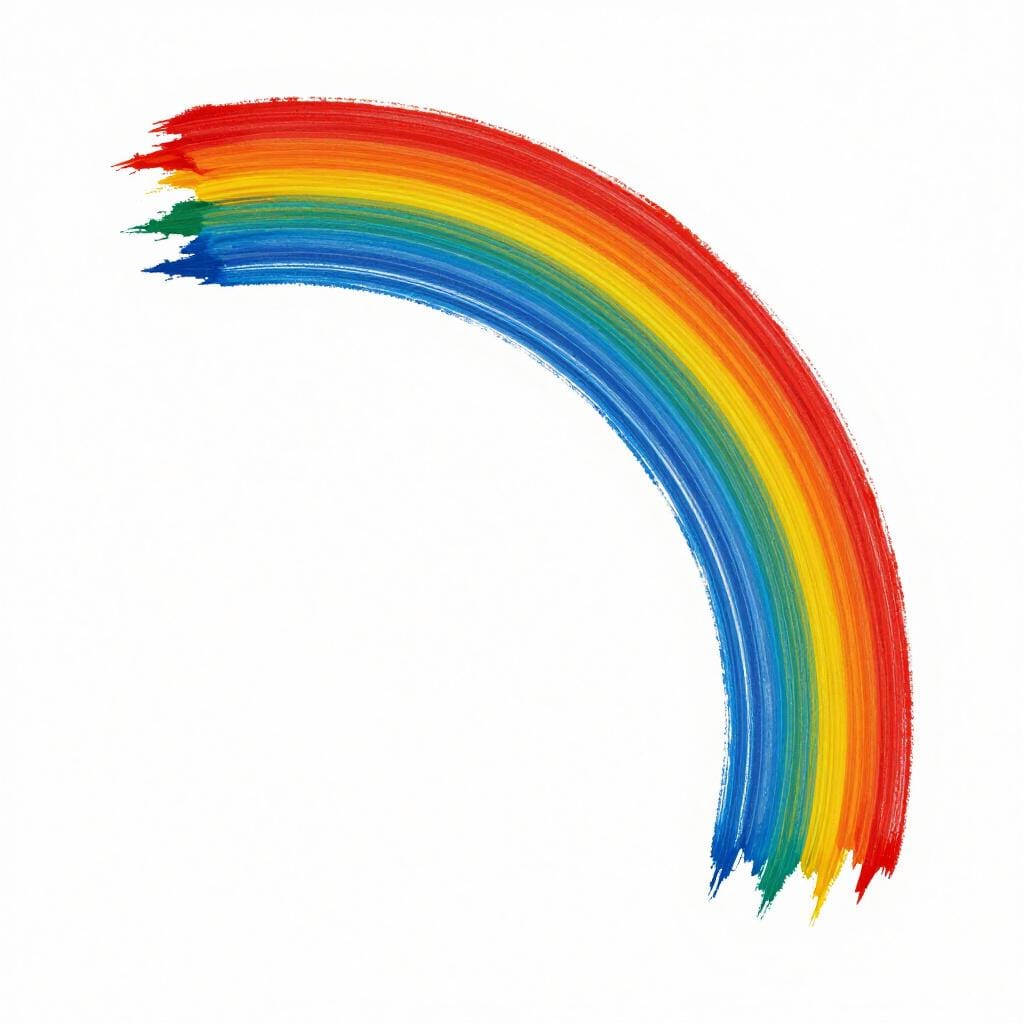 Um risco grosso e elegante de tinta azul feito por um único movimento de pincel.