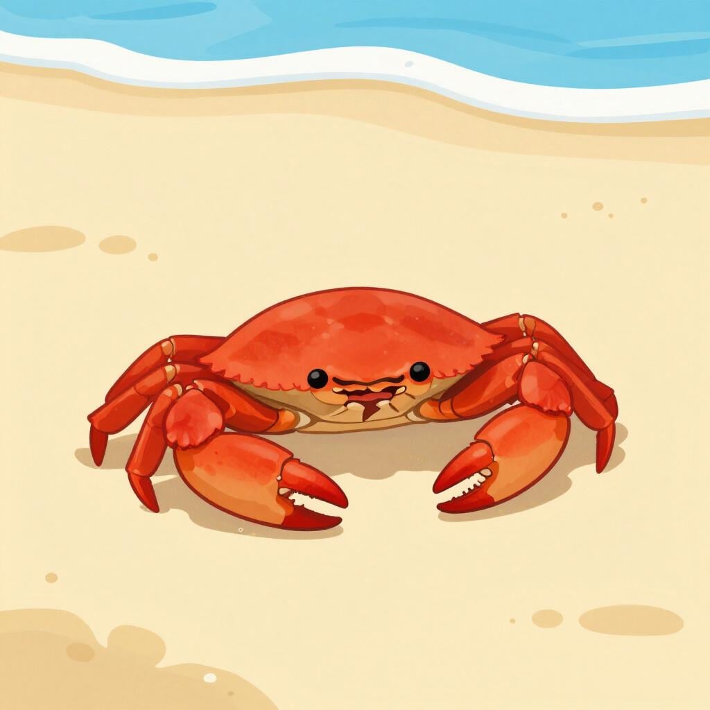 The large red claw of a crab.
