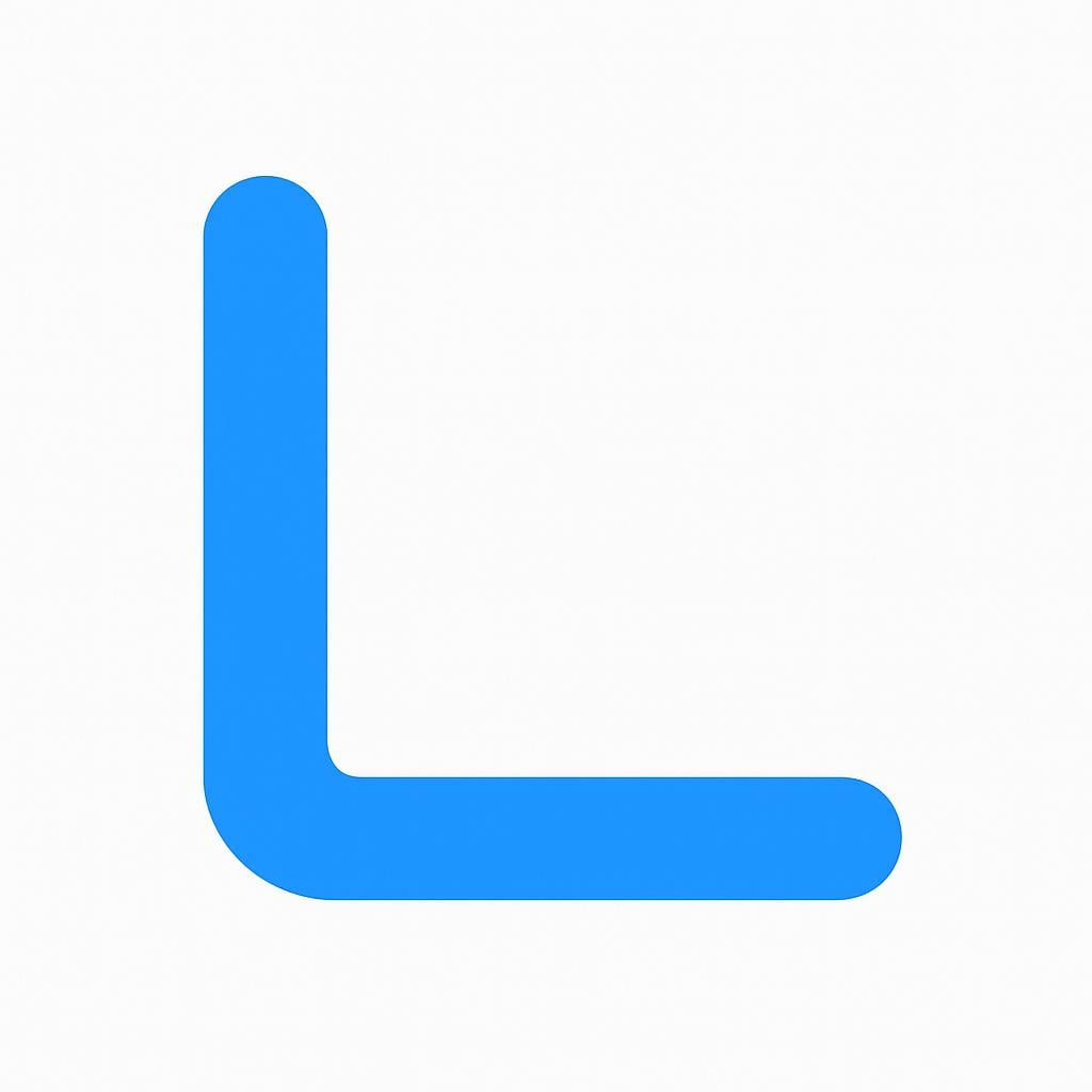 A storybook illustration of two thick blue lines forming a perfect 90-degree right angle.