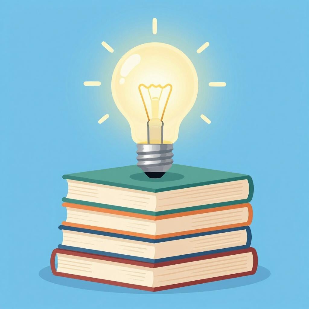 Uma lâmpada brilhante sobre uma pilha de livros antigos encadernados em couro.