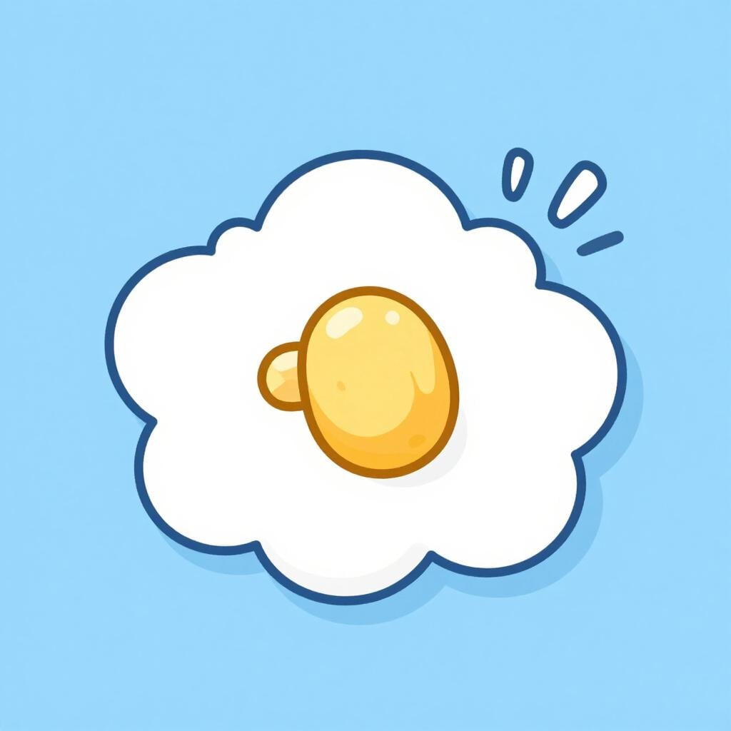 A colorful storybook illustration of a single popcorn kernel bursting into a fluffy white piece of popcorn.