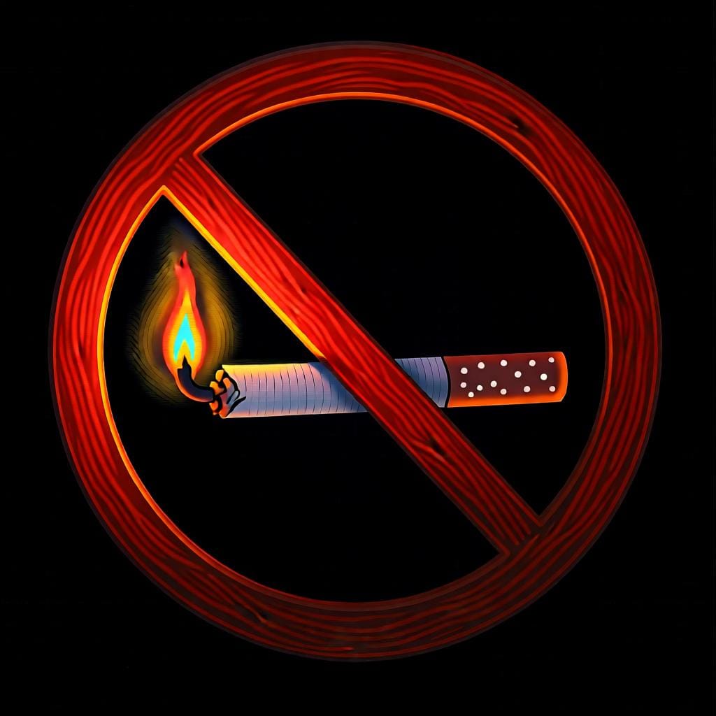 A no-smoking sign, symbolizing the idea of 'no longer' doing something.